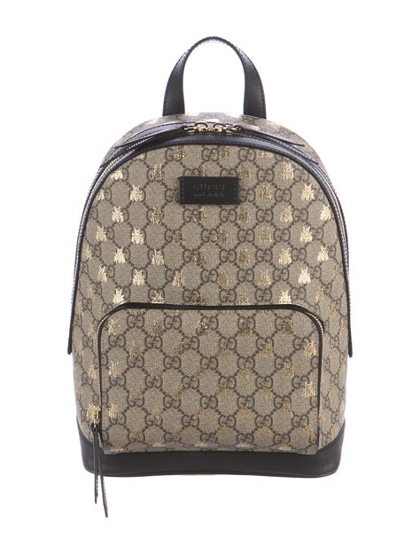 gucci gg supreme bees backpack|black gucci backpack for men.